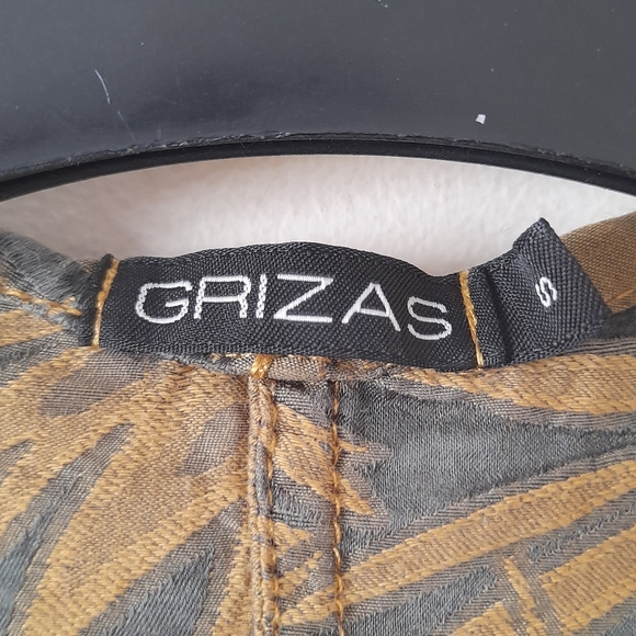 Grizas S UK 10 Cotton Silk Green Floral Layered Top - Picture 7 of 9